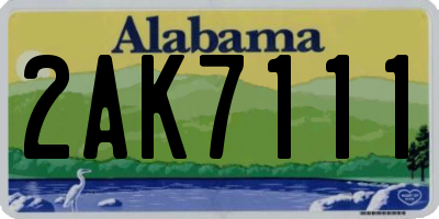 AL license plate 2AK7111