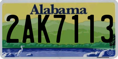 AL license plate 2AK7113