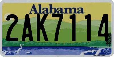 AL license plate 2AK7114