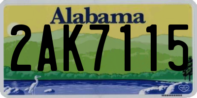 AL license plate 2AK7115