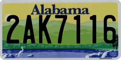 AL license plate 2AK7116