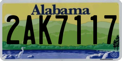 AL license plate 2AK7117