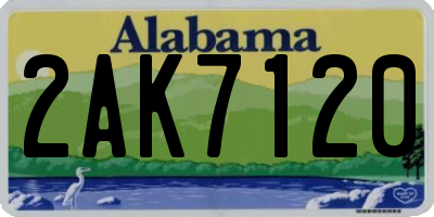 AL license plate 2AK7120