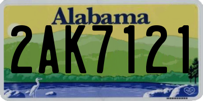 AL license plate 2AK7121