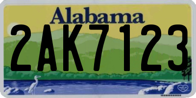 AL license plate 2AK7123