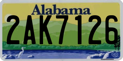 AL license plate 2AK7126