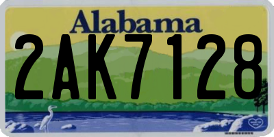 AL license plate 2AK7128