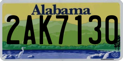 AL license plate 2AK7130
