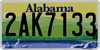 AL license plate 2AK7133