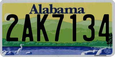 AL license plate 2AK7134
