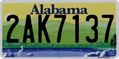 AL license plate 2AK7137