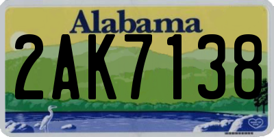 AL license plate 2AK7138