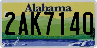 AL license plate 2AK7140