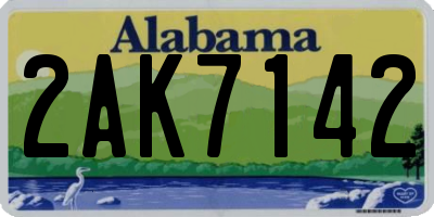 AL license plate 2AK7142