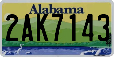 AL license plate 2AK7143