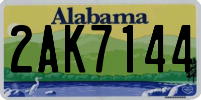 AL license plate 2AK7144