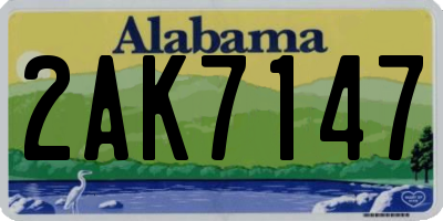 AL license plate 2AK7147