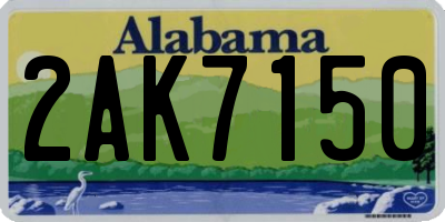 AL license plate 2AK7150