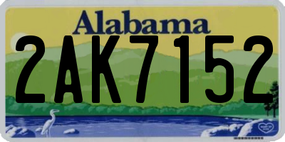 AL license plate 2AK7152
