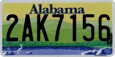 AL license plate 2AK7156