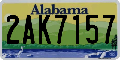 AL license plate 2AK7157