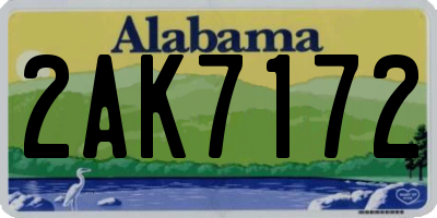 AL license plate 2AK7172