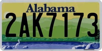AL license plate 2AK7173