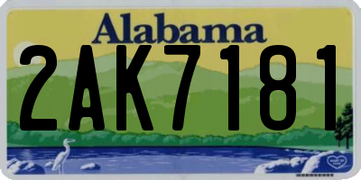 AL license plate 2AK7181