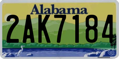 AL license plate 2AK7184
