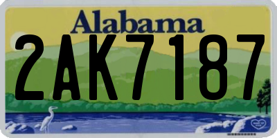 AL license plate 2AK7187