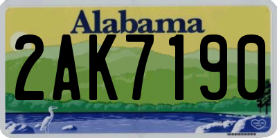 AL license plate 2AK7190