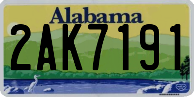 AL license plate 2AK7191