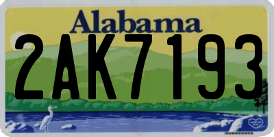 AL license plate 2AK7193
