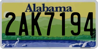 AL license plate 2AK7194