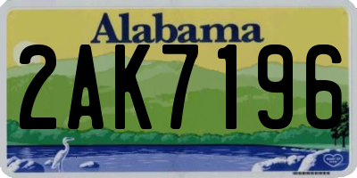 AL license plate 2AK7196
