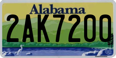 AL license plate 2AK7200