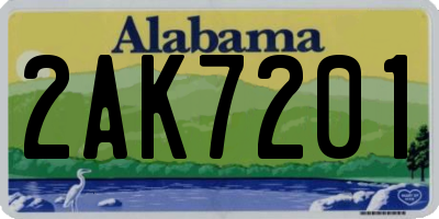 AL license plate 2AK7201