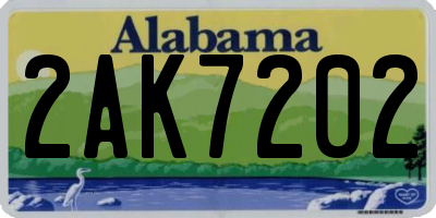AL license plate 2AK7202