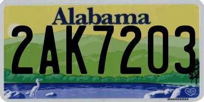 AL license plate 2AK7203