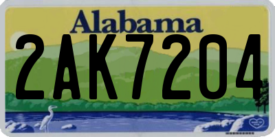 AL license plate 2AK7204