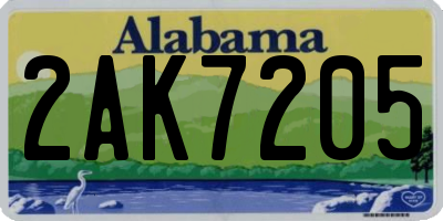 AL license plate 2AK7205