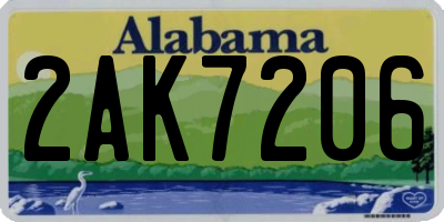 AL license plate 2AK7206