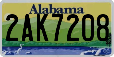 AL license plate 2AK7208