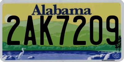 AL license plate 2AK7209