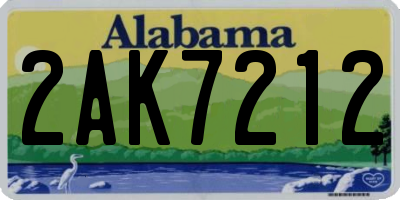 AL license plate 2AK7212