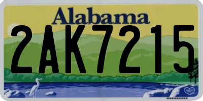 AL license plate 2AK7215