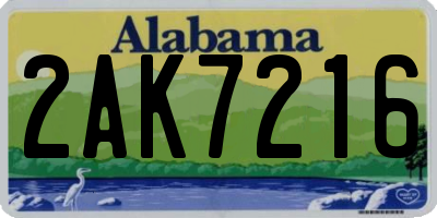 AL license plate 2AK7216