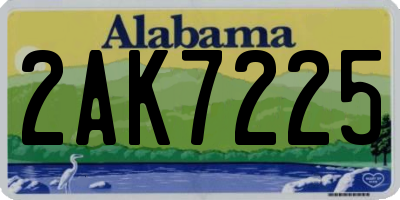 AL license plate 2AK7225