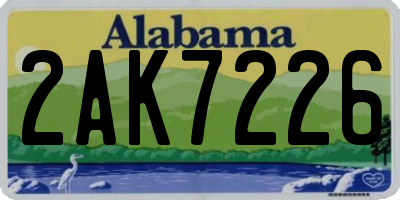 AL license plate 2AK7226