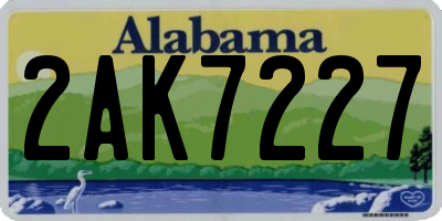 AL license plate 2AK7227